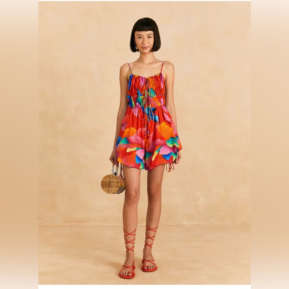 FARM Rio  Chita red romper 
Colorful vibrant  Organic Cotton Dress